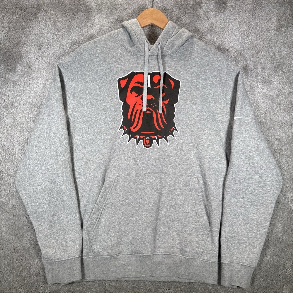 Nike Cleveland Browns Hoodie Sweatshirt Mens L Gray Club Fleece Graphic NFL